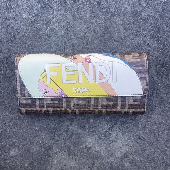 Fendi Zucca Hairdo Girls Continental Long Wallet Brown - Picture 1 of 13